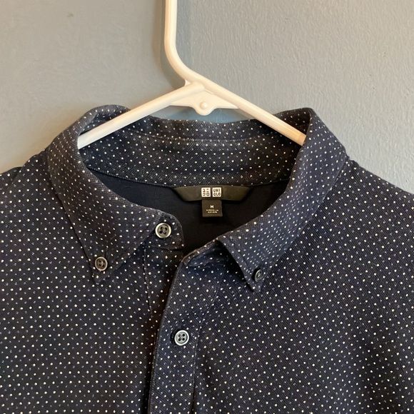 Men's Navy/black Patterned Polo Shirt - Picture 3 of 4